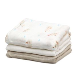 Set 3 Muselinas Patitos Beige Y Blanco 70x70 cm Set 3 Muselinas Patitos Beige Y Blanco 70x70 cm