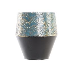 DKD Home Decor Jarron Árabe Harira de Metal Tricolor con Acabado Desgastado 16x16x66 cm (2 Unidades)