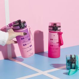 Cook Concept Botella Motivacional de Agua 500 ml Surtida (Fucsia/Lila/Turquesa)