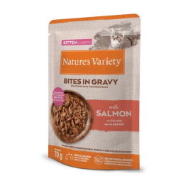Nature's Variety Gourmet Comida Húmeda para Gato Gatito en Salsa con Salmón Wet Bites 28x70 gr Precio: 48.4999999. SKU: B19KC8RXKW