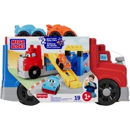 Mega Bloks Camión de Carreras y Construcción para Bebés con 2 Coches, +12 Meses