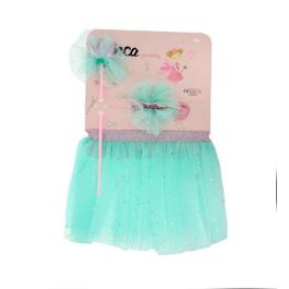 Inca Conjunto Princesa 3 Piezas Tutú, Varita y Diadema Corona Azul