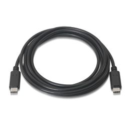 AISENS - CABLE USB 2.0 3A, TIPO USB-C/M-USB-C/M, NEGRO, 3.0M