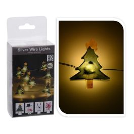 Guirnalda a pilas fija 20 leds motivos navideños (regalos, muñecos de nieve, árboles y renos) 1,05m