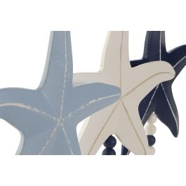 DKD Home Decor Decoración Mediterráneo Azul Blanco MDF Resina 32 x 9 x 25.5 cm (6 Unidades)