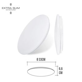 Edm Aplique led circular de superficie 18W 6500K 1820LM Ø32,5x6,2cm luz fría IP20