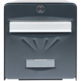 Burg Wachter Buzón de Acero Galvanizado con Puerta Trasera de Cristal, Gris Antracita