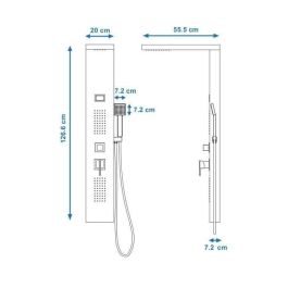 ROUSSEAU ROU3047404021894 Columna de Ducha de Hidromasaje Negra Torquay con Pantalla LED
