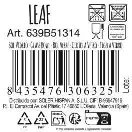 La Mediterranea Bol para Snacks Colores Diseño Leaf, Diámetro 13,5 cm, Altura 7 cm (48 Unidades)