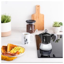 Bialetti MOKA 2TZ Induction Cafetera Italiana Negra para 2 Tazas Aluminio Inducción