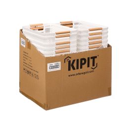 Kipit Cesta de Plástico con Asa de Bambú Blanca 36x22 cm (Set de 24)
