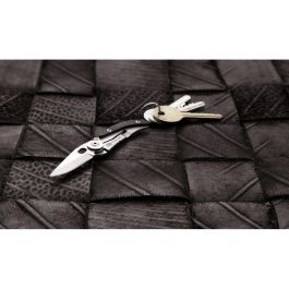 True Skeletonknife Navaja Pequeña Minimalista Plegable Diseño Plateado y Negro con Llavero