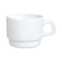 Arcoroc Set 6 Tazas Restaurant Vidrio Opal Templado Extra Resistente 25 cL Blanco. Apto Lavavajillas, Microondas y Apilable.