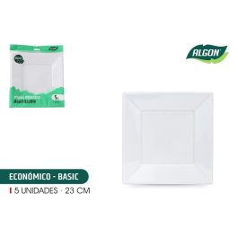 Set de 5 platos cuadrados ecológicos de plástico 23 cm Algon (36 Cajas) Precio: 24.58999994. SKU: B162XV6JNP