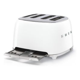 Smeg TSF03WHEU Tostador Blanco 4 rebanadas Acero Inoxidable 50's Style