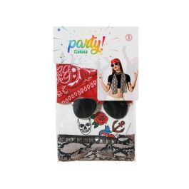 Set De Motero Con Gorro, Gafas, Barba Y Tatuajes - Ideal para fiestas temáticas y carnaval