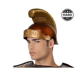 Casco Romano Dorado para Hombre Adulto con Pluma Rígida y Relieves - Accesorio Temático de Romanos Precio: 3.50000002. SKU: B19FVNFFBS