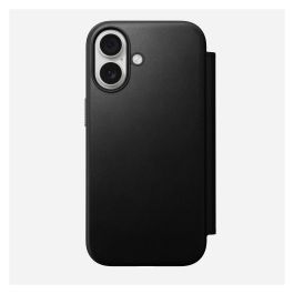 Nomad Modern Leather Folio para iPhone 17 - Funda tipo cartera con cuero, compatible con MagSafe, 3 bolsillos para tarjetas, protección contra caídas, Negro