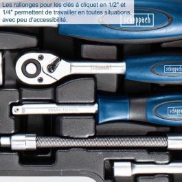 Scheppach TB94: Maleta de Herramientas de 95 Piezas con Herramientas de Acero al Cromo Vanadio