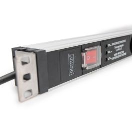 Digitus Regleta de Enchufes PDU 1U 5x Tipo F con Protección Sobrecarga, Filtro de Red y Conmutador 16A 230V