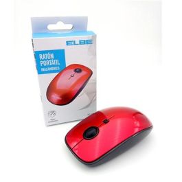Elbe Ratón Inalámbrico RT-111 Rojo Ambidextro Pilas Incluidas Plug & Play