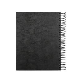 Cuaderno Espiral Liderpapel A5 Micro Papercoat Tapa Forrada 140H 75 gr Cuadro5 mm 5 Bandas 6 Taladros Negro