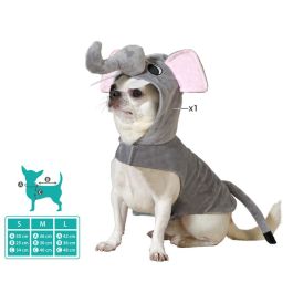 Disfraz para Mascota Elefante Gris Talla S para Perro Polyester
