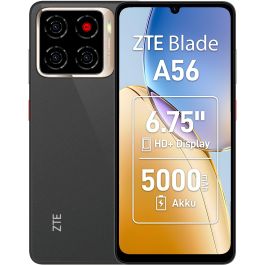 ZTE Blade A56 P606F21-BLK Smartphone 4GB RAM/64GB, Pantalla 6.75" HD+ 90Hz, Batería 5000mAh, Negro