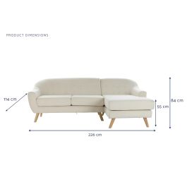 DKD Home Decor Sofá Scandi Crema 226x144x84 cm