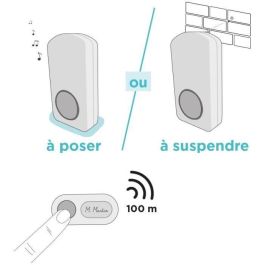 Timbre inalámbrico - OneBell 100 - SCS SENTINEL - Alcance 100m - 15 melodías - IP55