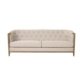 DKD Home Decor 2c24 Sofá Urban 3 Plazas Crudo Capitoné con 3 Cojines 207x84x76 cm de Poliéster y Madera de Fresno Colección Top Sofas DKD Home Decor 2c24 Sofá Urban 3 Plazas Crudo Capitoné con 3 Cojines 207x84x76 cm de Poliéster y Madera de Fresno Colección Top Sofas