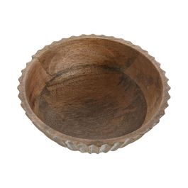 DKD Home Decor Bol Colonial Sai White 23 Decape Mango Dorado Natural 15 x 8 x 15 cm (4 Unidades)