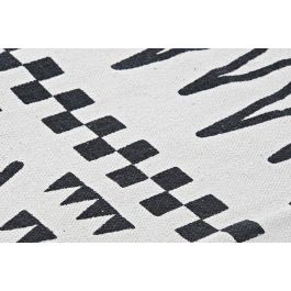 DKD Home Decor Alfombra de Suelo Decorativa Boho Ikat, Blanco Negro, Poliéster, 250x160 cm, 1000 gsm