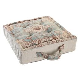 DKD Home Decor Cojin Suelo Arabe Fez, Azul Marron, 40 x 10 x 40 cm (4 Unidades) Algodon Polyester