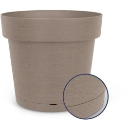 Garden Id Maceta de reserva de agua 08311807 Taupe 40 cm Interior/exterior Diseño elegante Superficie granulada Contiene madera
