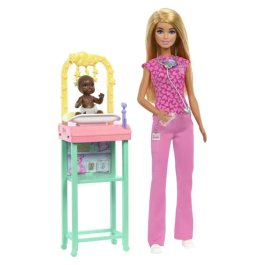 Barbie Caja Pediatra con Muñeca Bebé, Jumpsuit Rosa, Muebles y Accesorios Médicos para Niños a Partir de 3 Años Precio: 37.98999974. SKU: B1HVP3LMJ3