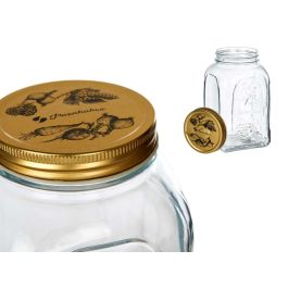 Tarro Homemade Pasabahce Vidrio y Metal Transparente/Oro 1500 ml 10.7x19.3x10.7 cm (Set de 12)