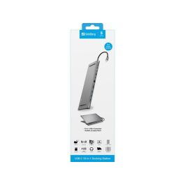 Sandberg USB-C 10-en-1 Estación de Conexión con HDMI, VGA, Ethernet, Lector Tarjetas y USB-C PD 100W