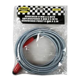 Benson Desatascador de tuberías metálico flexible 5m x 8mm cromado