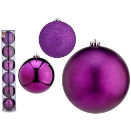 Set 6 Bolas Navidad 15 cm Morado - Krist+ (4 Unidades) Precio: 57.58999961. SKU: B17VC5G6HP