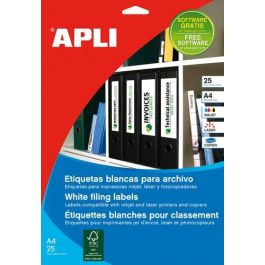 Apli Etiquetas Adhesivas para Archivo 190x61 mm Inkjet-Láser Blanco Pack 25 Hojas (100 Etiquetas) Precio: 9.5000004. SKU: B1AKSEKXKY