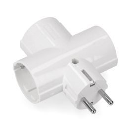 Edm Clavija triple de baquelita schuko t/tl 16A 250V blanca, potencia máxima 3680W Precio: 3.88999996. SKU: S7900586