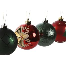 Bola Decoracion Navidad Tradicional DKD Home Decor Rojo Dorado 8 x 32.5 x 32.5 cm Set de 16