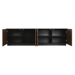 Mueble Tv Moderno DKD Home Decor Negro Marron 40 x 45.5 x 161.2 cm