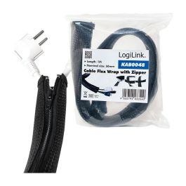 LogiLink KAB0048 Manguera para cables con cremallera, Diámetro 50 mm, Negro, 1m