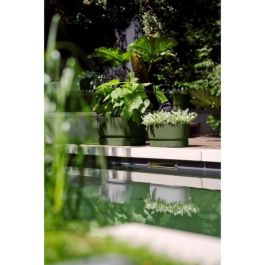 Greenville Oval Planter - Plastic - con ruedas - Ø60 - Green de hoja Greenville Oval Planter - Plastic - con ruedas - Ø60 - Green de hoja