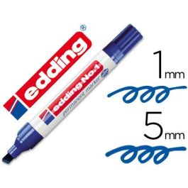 Rotulador Edding Marcador Permanente 1 Azul Punta Biselada 5 mm Recargable 10 unidades Precio: 19.49999942. SKU: S8421210