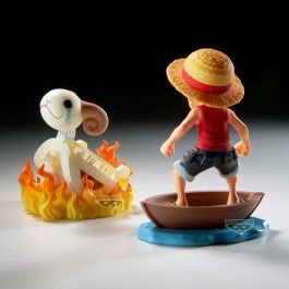 Banpresto BP28928P Figura Coleccionable Pre-pintada One Piece World Collectable Log Stories Monkey D. Luffy & Going Merry PVC ABS 8 cm