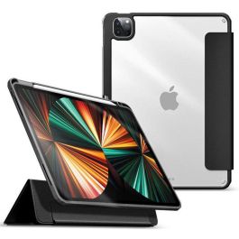 eSTUFF Funda BOSTON para iPad Pro 11 2022/2021 con Soporte para Apple Pencil, Tapa Desmontable Magnética y Protección Completa - Negro/Transparente