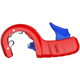 Knipex 90 23 01 BK Cortatubos para Plástico y Acero, Diámetro de Corte hasta 50 mm, Color Azul/Rojo